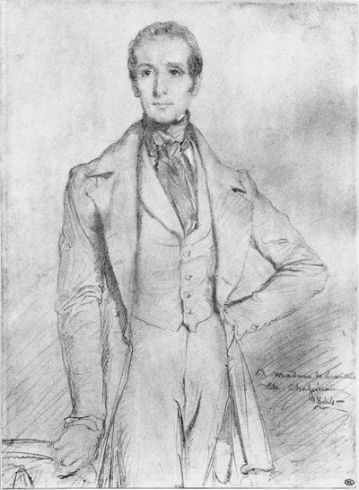 Porträt von Alphonse de Lamartine, 1844 von Théodore Chassériau